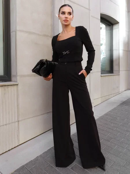 Брюки палаццо Jadone Fashion черные
