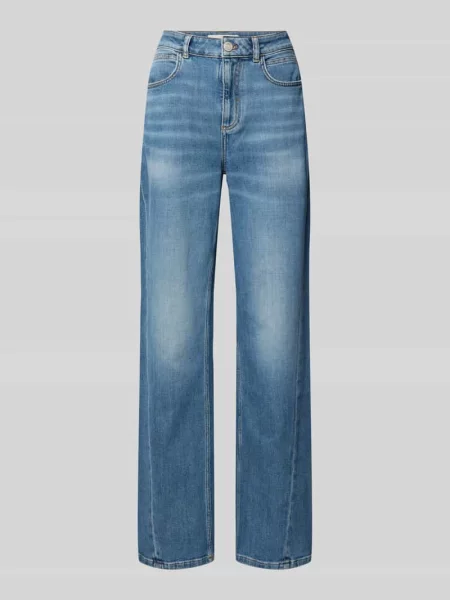 Jeansy z szerokimi nogawkami w efekcie znoszenia Lanius niebieskie