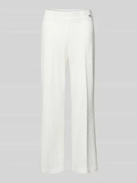 Spodnie z prostą skróconą nogawką model ‘FAITH’ Cambio białe