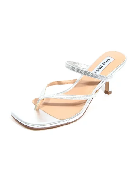 Lniane klapki Steve Madden szare