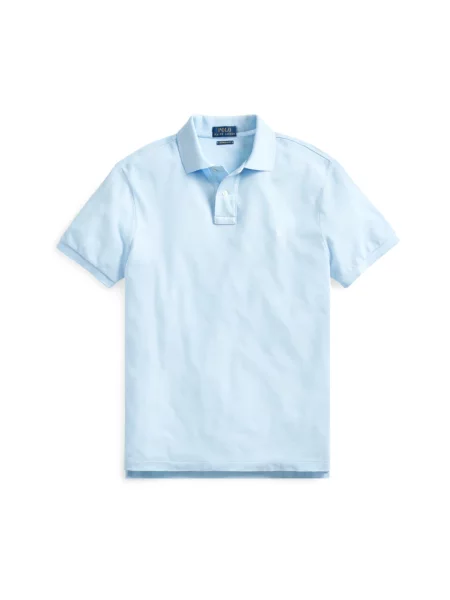 Koszulka polo o kroju slim fit z czystej bawełny Polo Ralph Lauren niebieska