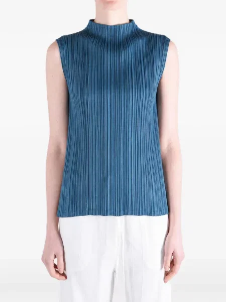 Top Pleats Please Issey Miyake fără mâneci albastru
