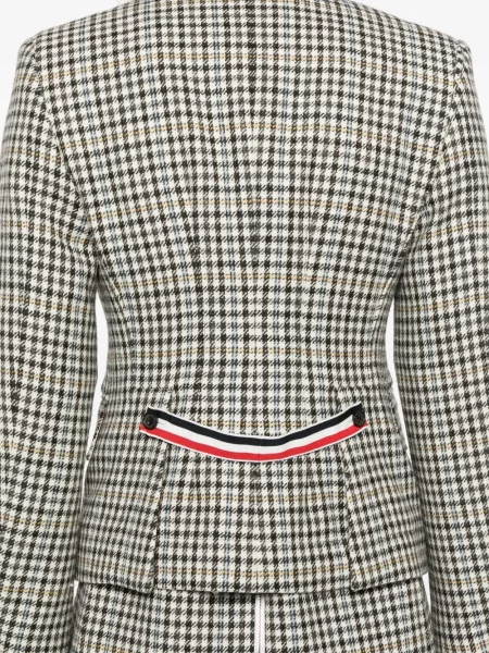Geacă Thom Browne în carouri alb