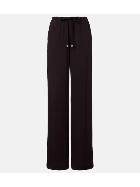 Pantaloni Agnona din jerseu maro