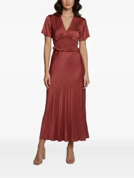Rochie midi Sandro cu imagine cu imprimeu geometric roșu
