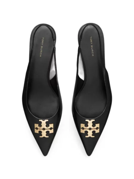 Pantofi cu toc Tory Burch slingback cu autograf negru