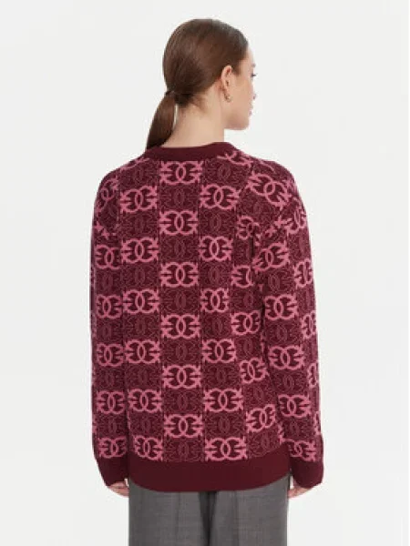 PINKO Pletena jopica Half Breed Bordo rdeča