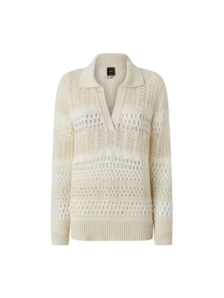 Sweter Pinko żakardowy biały