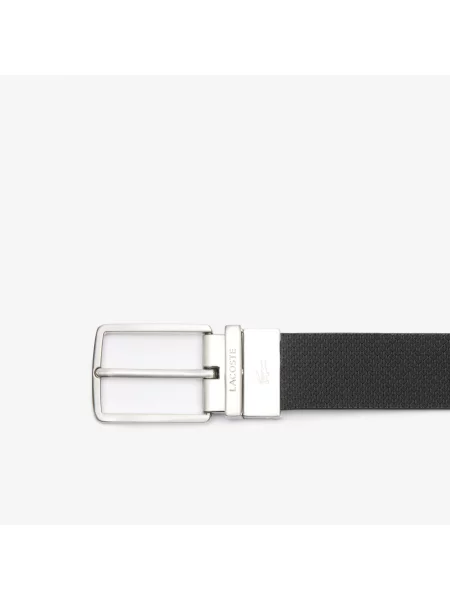 Lacoste Dwustronny Skórzany Pasek Chantaco czarny