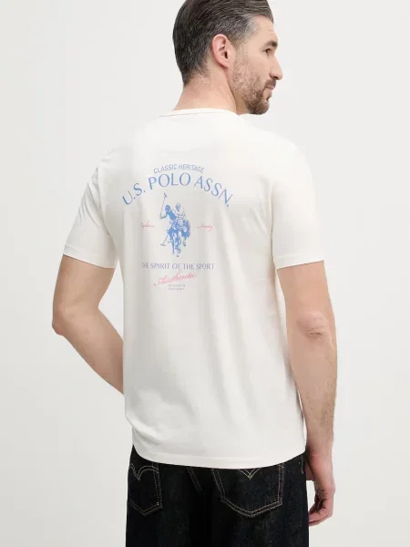 U.S. Polo Assn. t-shirt SPIRIT OF SPORT BACK GRAPHIC beżowa
