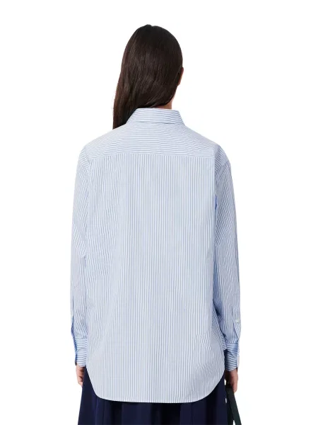 LACOSTE Blúzka svetlomodrá biela
