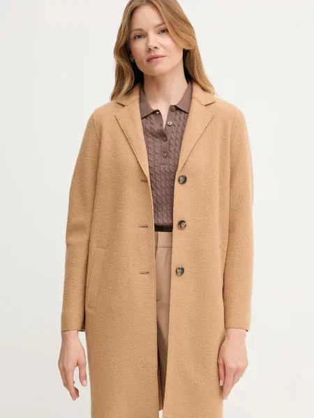 Вовняне пальто OUI коричневий