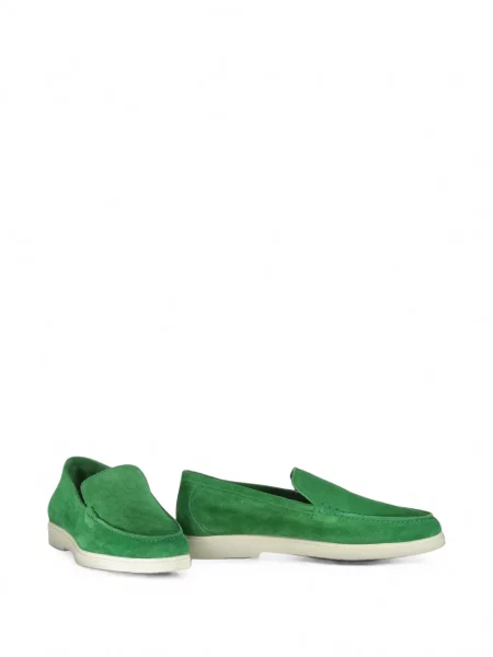 Pantofi loafer Moorer din piele de căprioară verde
