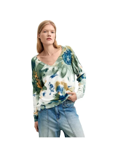 Pulover Desigual alb