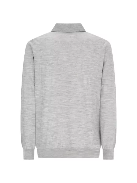 Lung tricou polo Lardini gri