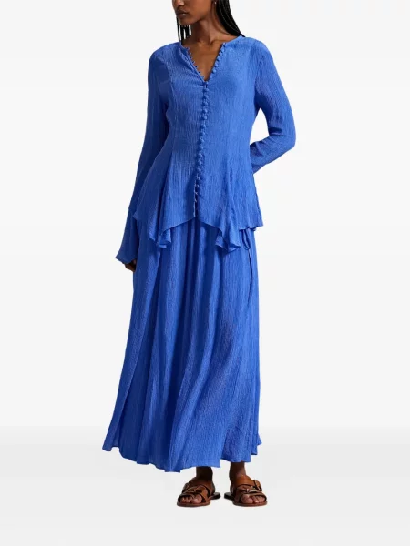 Vunena majica Polo Ralph Lauren s okruglim izrezom iznad koljena narančasta