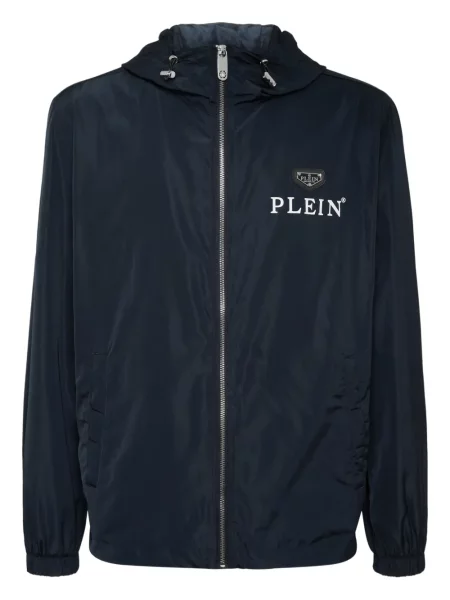 Geacă Philipp Plein cu glugă albastru