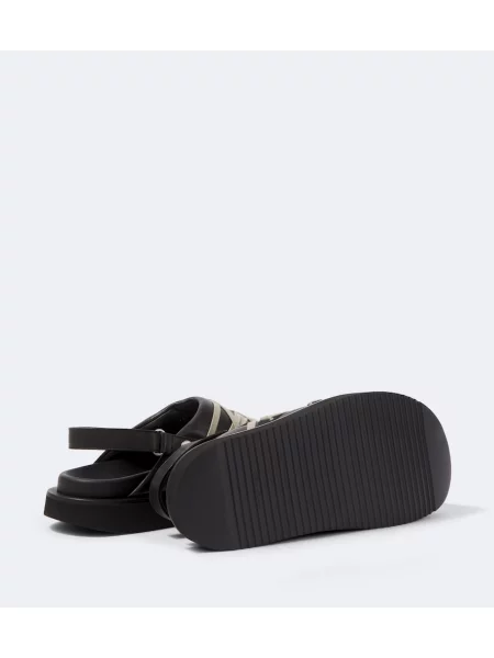 Papuci tip mules Rick Owens din piele negru