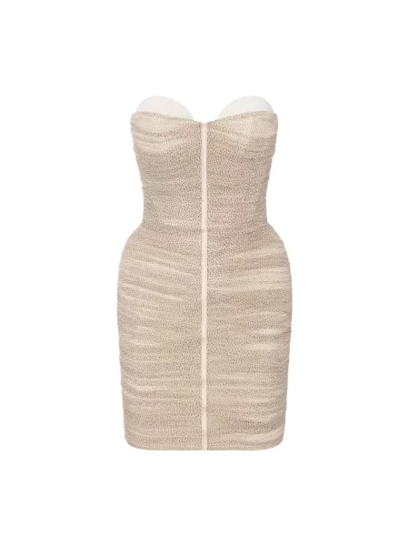 Sukienka mini Elisabetta Franchi beżowa