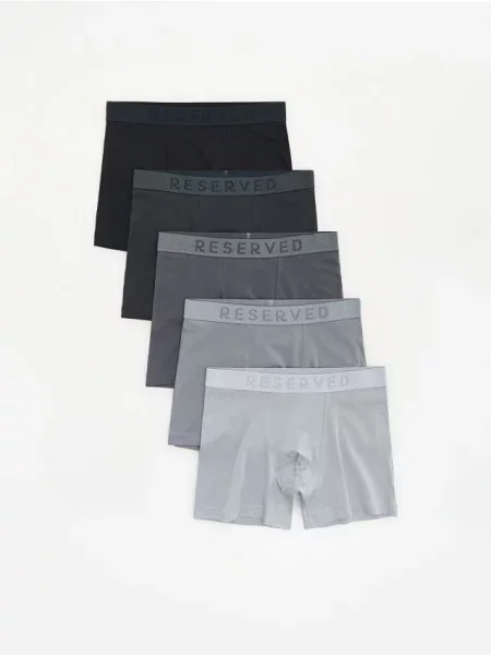 Reserved Set de 5 perechi de boxeri long gri-închis gri