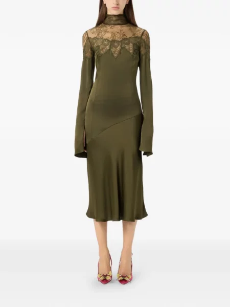 Rochie midi Blumarine din dantelă verde