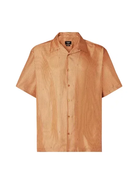 Krótka koszula z krótkim rękawem Fendi z krótkim rękawem pomarańczowa
