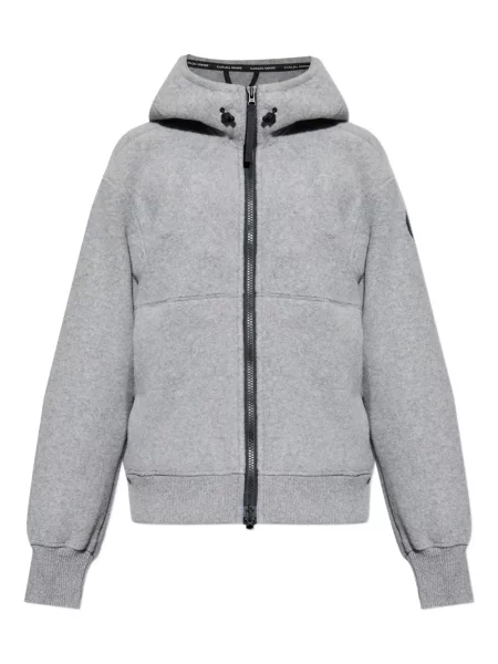 Geacă Canada Goose de lână cu glugă gri