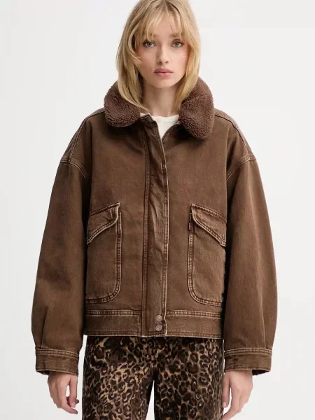Levi's geacă jeans de iarna maro