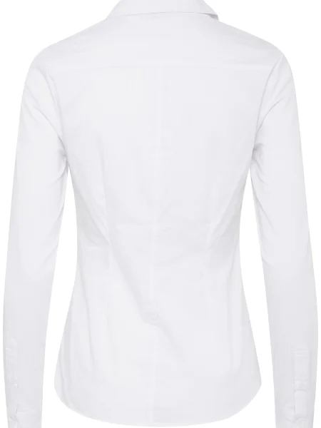 Koszula Ichi z długim rękawem popelinowa biała