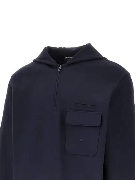 Hanorac cu glugă Emporio Armani albastru