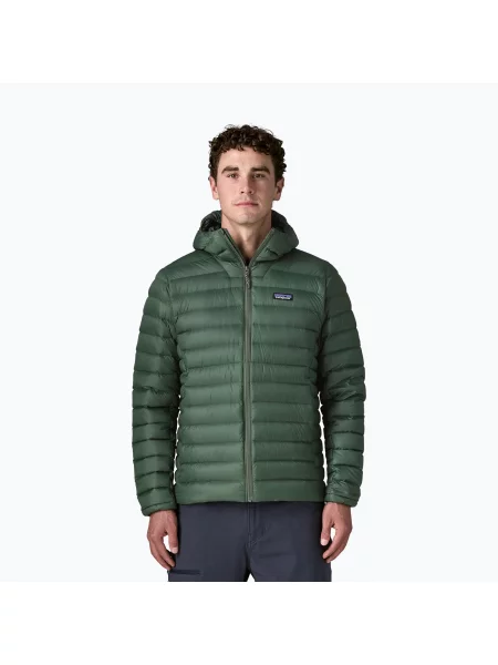 Geacă cu puf pentru bărbați Patagonia Down Sweater Hoody treeline green verde