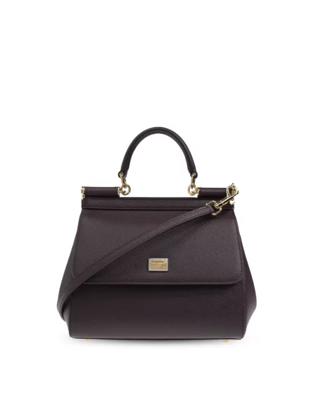 Torebka Dolce And Gabbana skórzana z nadrukiem czerwona