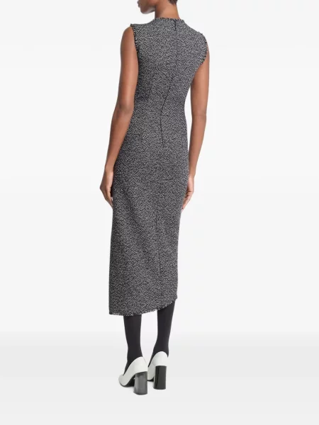 Lung tricou Michael Kors Collection cu decolteu rotund cu volane negru