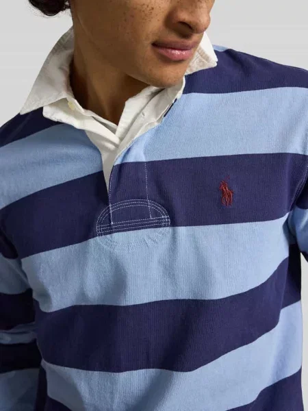 Bluza z kołnierzykiem w kontrastowym kolorze Polo Ralph Lauren niebieska