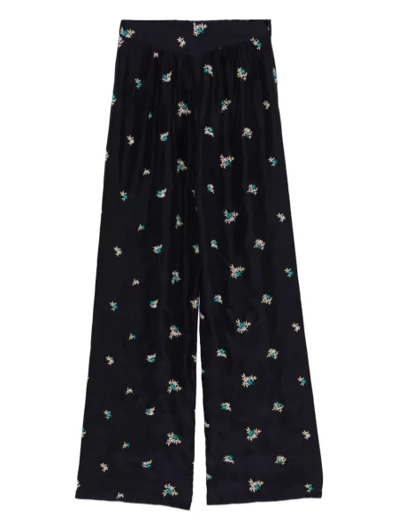 Pantaloni Forte_forte cu model floral negru