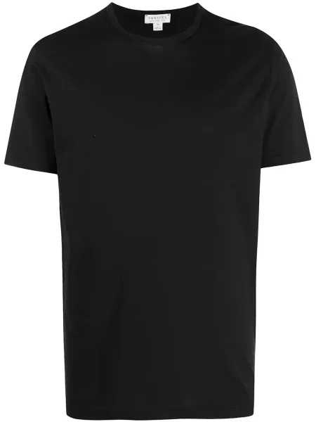 Tricou Sunspel cu decolteu în U negru