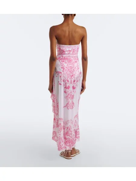 Rochie Camilla cu imagine din jerseu roz