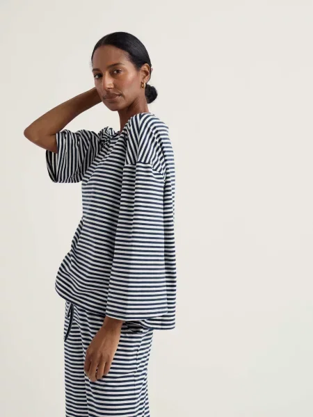 Seasalt Cornwall Pijama Tree Shadow albastru marin alb