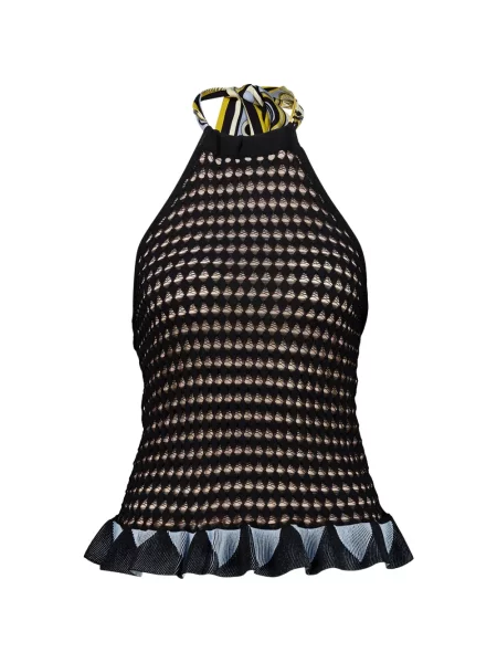 Top La Doublej tricotate cu gât halter negru