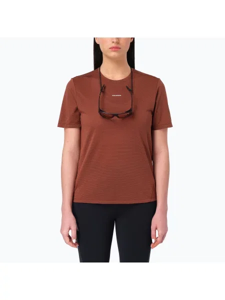 Tricou de alergare pentru femei Salomon Shakeout Core SS Tee burnt umber