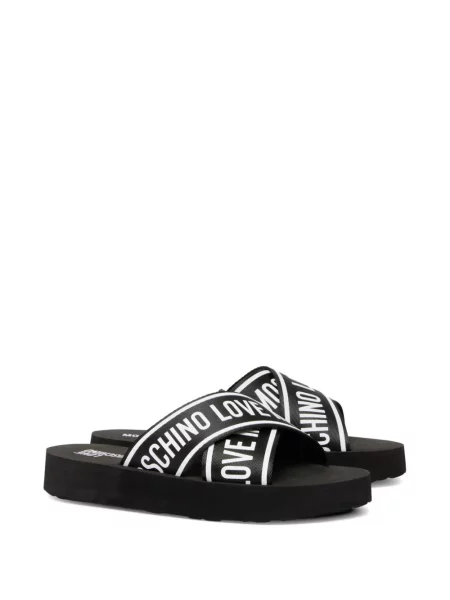 Papuci Love Moschino cu autograf negru