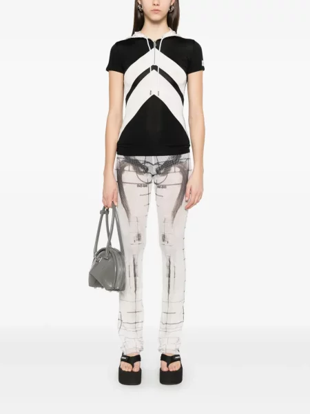 Pantaloni Jean Paul Gaultier cu imagine alb