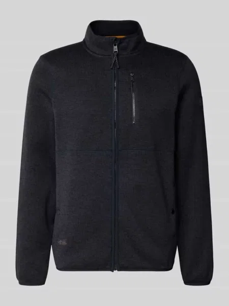 Kurtka z dzianiny o kroju regular fit z efektem melanżu i stójką Camel Active granatowy