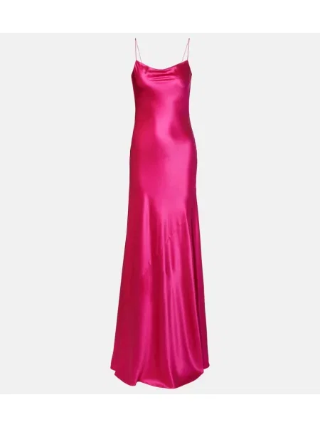 Satynowa sukienka Alaïa różowa