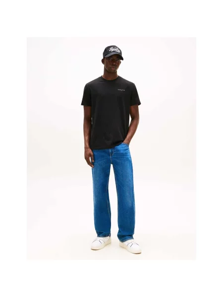 Tricou Tommy Jeans cu mâneci scurte negru