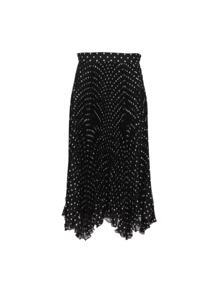 Lniana spódnica midi Valentino Garavani w grochy czarna