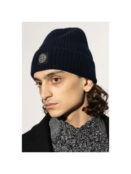 Czapka Stone Island z kamieniami niebieska