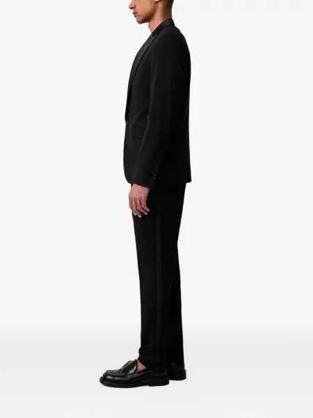 Costum Lindbergh din satin cu rever negru