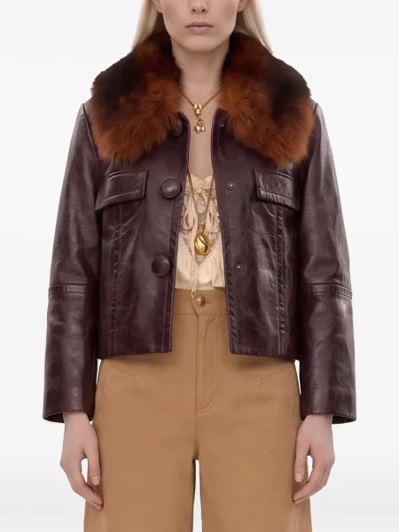 Gulerat geanta de piele Chloé violet
