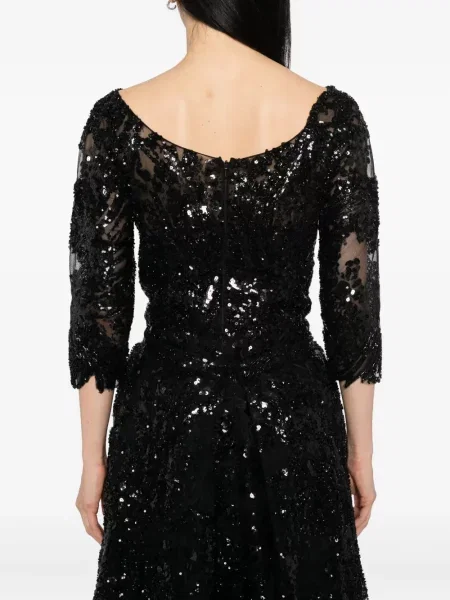 Rochie Saiid Kobeisy cu broderie de costum negru